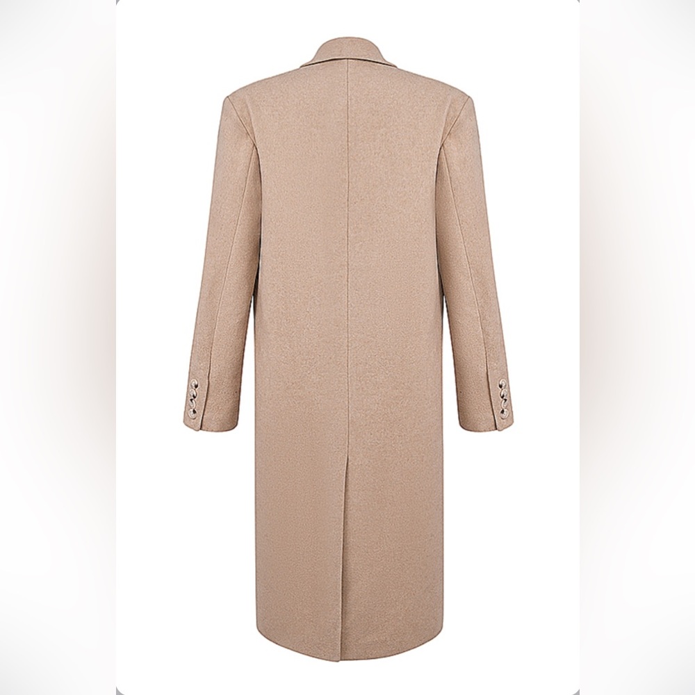 NWOT HOUSE OF CB CARTER OATMEAL DOUBLE BREASTED WOOL COAT. SIZE S - Picture 5 of 12